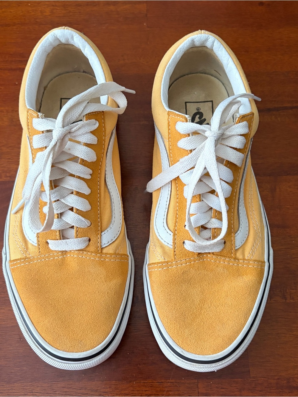 Vans Old Skool Low Top Yellow Gold Suede And Canvas Sneakers - Picture 2 of 10